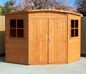 Shire Corner 7 x 7 ft Pressure Treated Double Door Shed