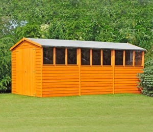 Shire Overlap 10 x 15 ft Dip Treated Double Door Shed