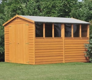 Shire Overlap 6 x 12 ft Dip Treated Double Door Shed