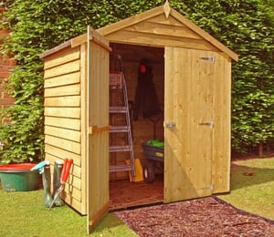 Shire Overlap 6 x 4 ft Dip Treated Double Door Shed