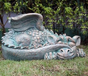 Sleeping Verdigris Dragon Ornament