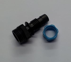12mm Threaded Hosetail with Blue Securing Nut