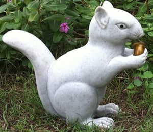 Squirrel Holding Acorn Statue