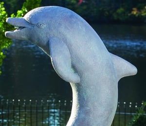 Massarelli Standing Dolphin Statue
