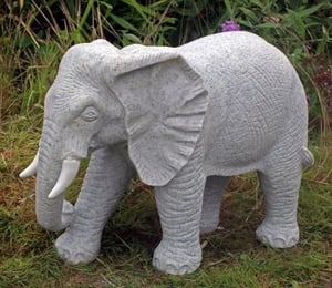 Standing Granite Elephant Ornament