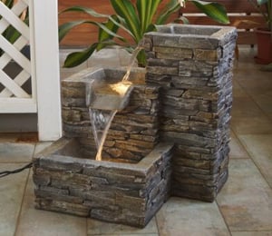 Stone Pouring Columns Water Feature