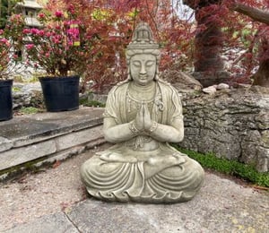 Stone Praying Buddha Statue