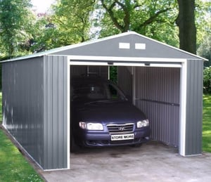 Sapphire Olympian 12 x 26 ft Anthracite Metal Garage
