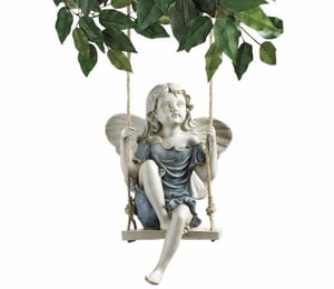 Summertime Fairy on a Swing Sculpture