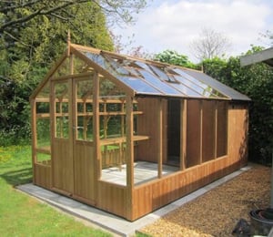 Swallow Raven 8 x 10 ft ThermoWood Greenhouse with 8 x 4 ft Shed