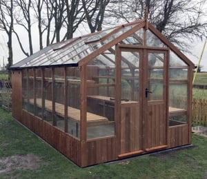 Swallow Raven 8 x 12 ft ThermoWood Greenhouse with 8 x 4 ft Shed