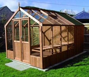Swallow Raven 8 x 8 ft ThermoWood Greenhouse with 8 x 4 ft Shed