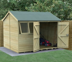 Forest Timberdale 10 x 8 ft Tongue & Groove Apex Double Door Shed