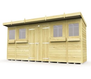 Total Store 14 x 4 ft Pent Summer Shed