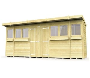 Total Store 16 x 4 ft Pent Summer Shed