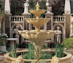 Haddonstone Triple Lotus Bowl Fountain