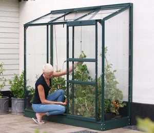 Vitavia Ida 1300 6 x 2 ft Lean To Green Greenhouse