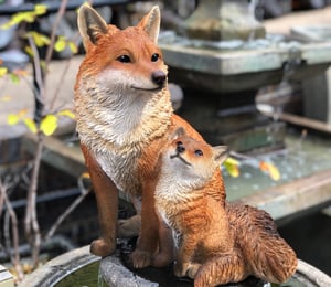 Vivid Arts Fox Cub With Mother Ornament