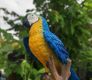Vivid Arts Perched Yellow Macaw Ornament