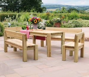 Zest Philippa Table and Bench Set