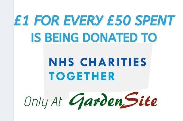 "£1 for every £50 spent is being donated to NHS charities together, only at GardenSite"
