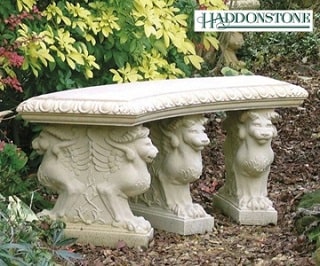 Curved 47inch Chimera Stone Bench with Superb detailing
