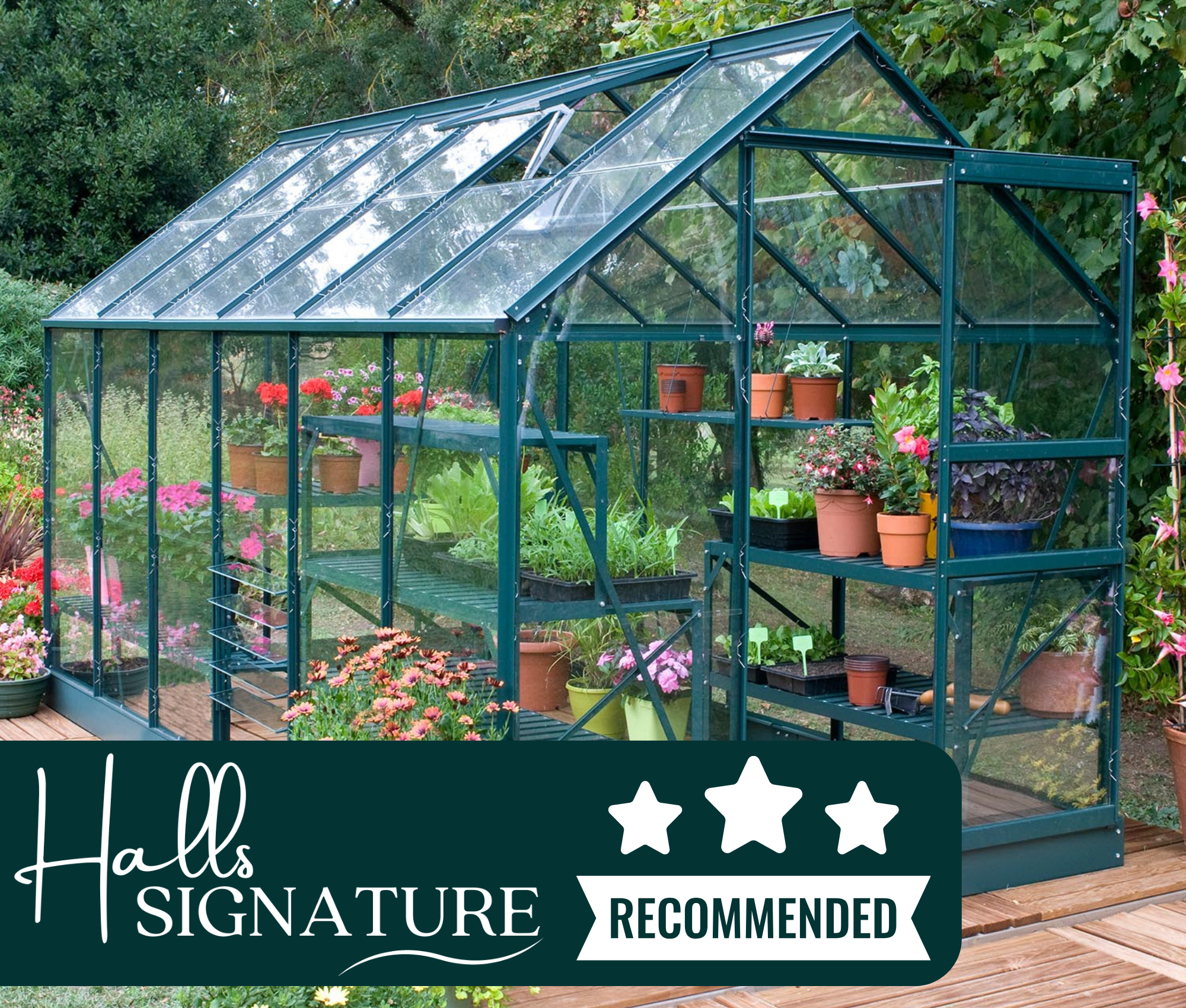 Halls signature greenhouse range, recommended greenhouse brand by GardenSite.