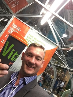 Partner David Coton&nbsp;with his reuable Vitavia cup