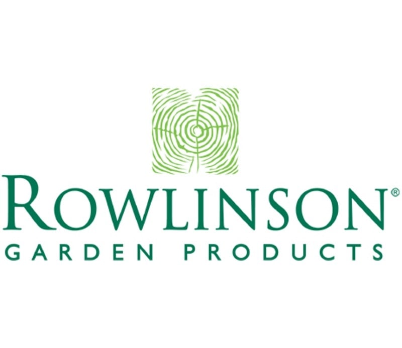 Rowlinson wooden planters brand logo.